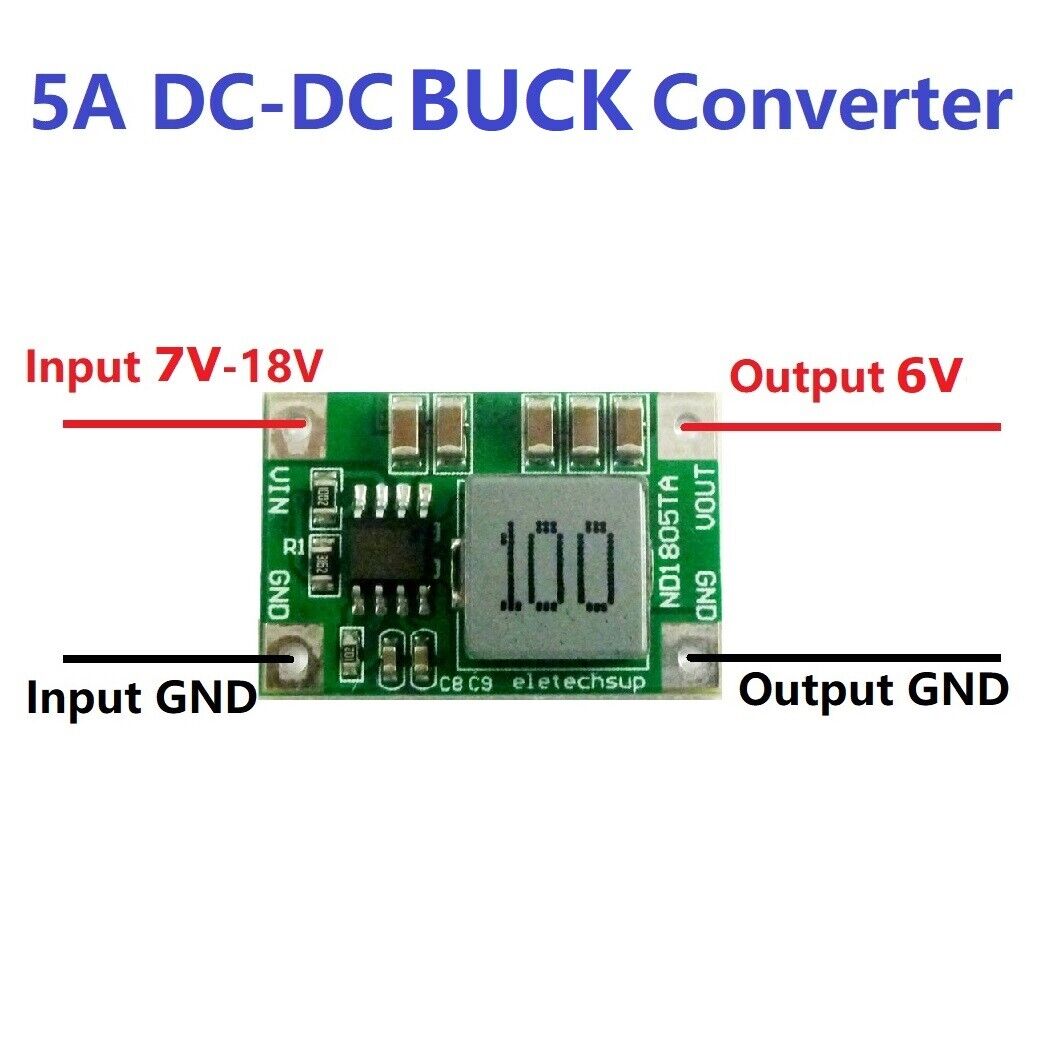 ND1805TA 10x 5A DCDC Converter Step-Down Buck Module 4.5-18V to 3V 3.3V 3.7V 4.2V 5V 6V