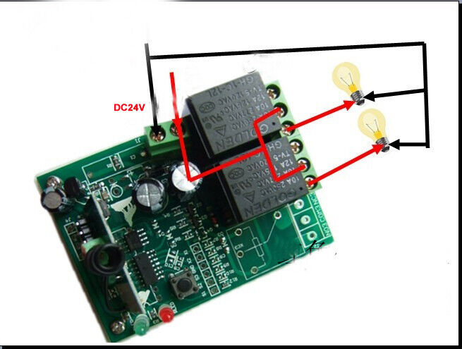 AC 220V 433MHz 2 Channels RF Wireless Relay Receiver Controller