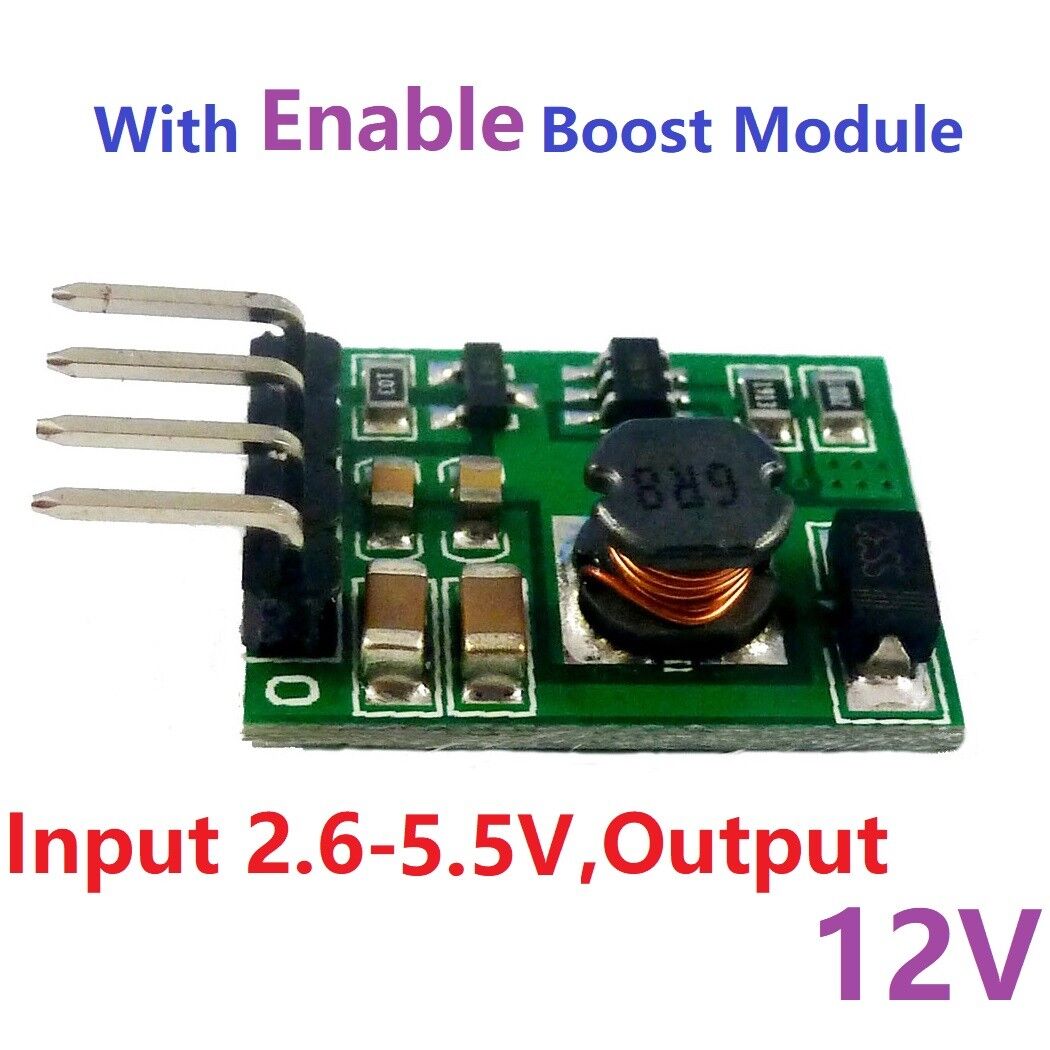DDEN12MA with Enable ON/OFF DC-DC 3V 3.3V 3.7V 4.2V 5V to 5V 6V 9V 12V Step-up