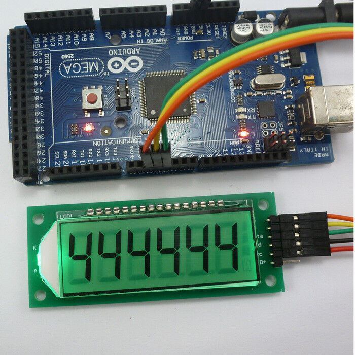 for Arduno 6 Digit 7 Seg SPI LCD LED Display Module with R3 MEGA2560 example Cod