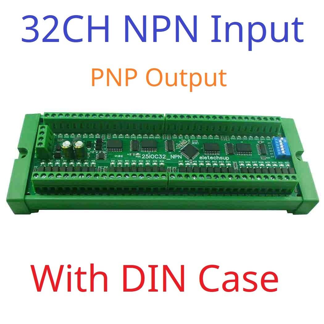 25IOA08 25IOB16 25IOC32 8-32 DI-DO PNP to PNP RS485 Modbus Rtu Remote IO Module DC 12-24V 300MA DMOS PNP