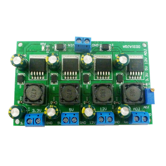 DD31AJQA 3A 4CH 3.3V 5V 12V ADJ DC DC Step-Down Buck Converter Module LM2596 AMS1117 7805