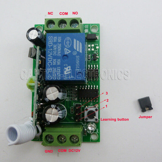 AK029 1 Channel Receiver DC12V & 1 Buttons RF Wireless Commander Remote Controller