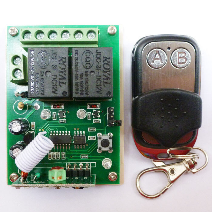 AK019 2 Switch EV1527 Encoder Keyfob 2 Ways Relay Receiver Controller 433.92MHZ DC12V