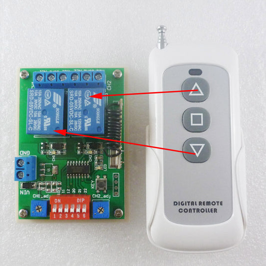 CE029A DC 12V 433mHz 2Ch Wireless Delay Relay Board & RF Wireless Remote Controller
