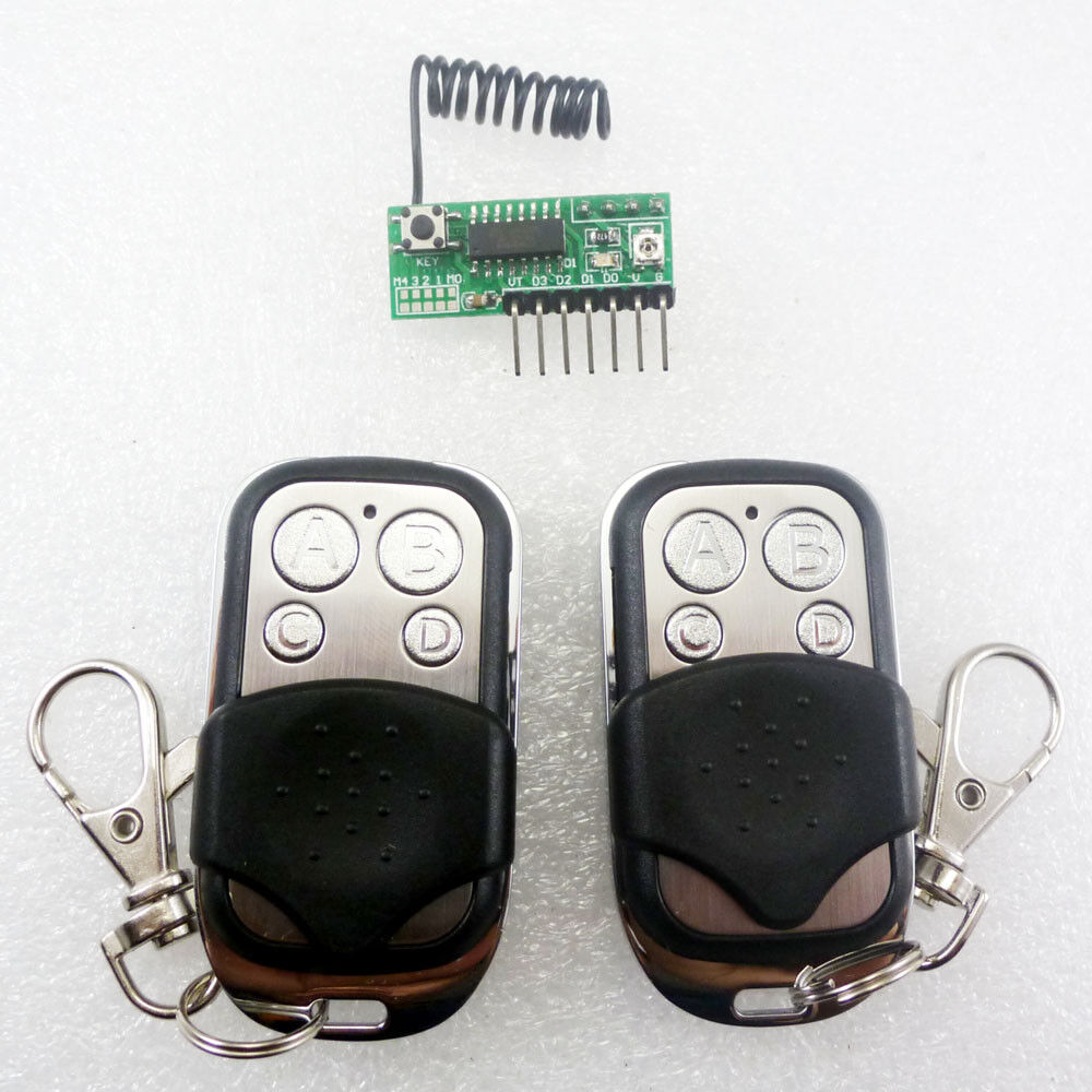 RF11A04 2x EV1527 Learning code remote control & 433M RF Wireless Delay Decoding