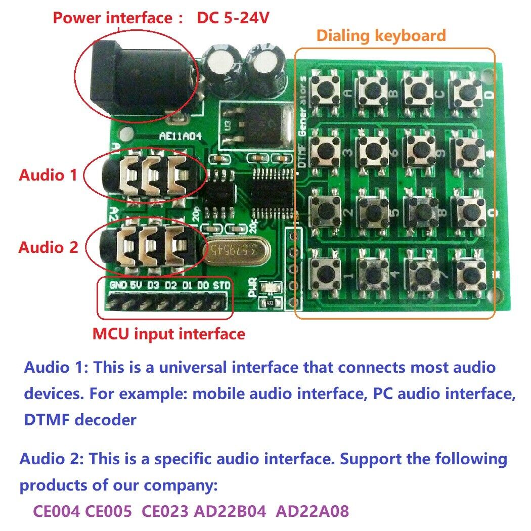 AE11A04 Keypad DTMF Generator Module Audio Encoder Transmitter Board for Arduno