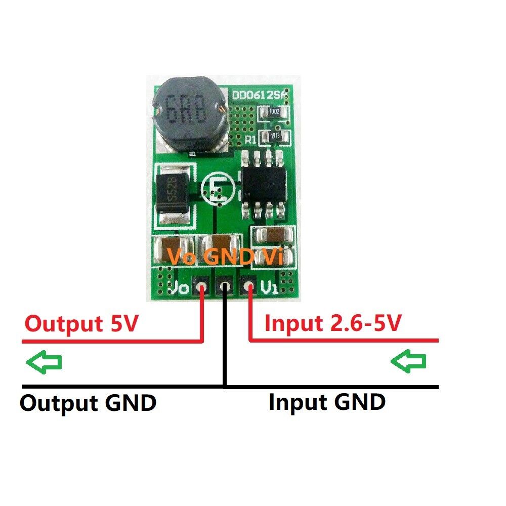 DD0612SA 3.5A DC-DC Step-up Boost Voltage Converter 3V 3.3V 3.7V to 5V 6V 9V 12V