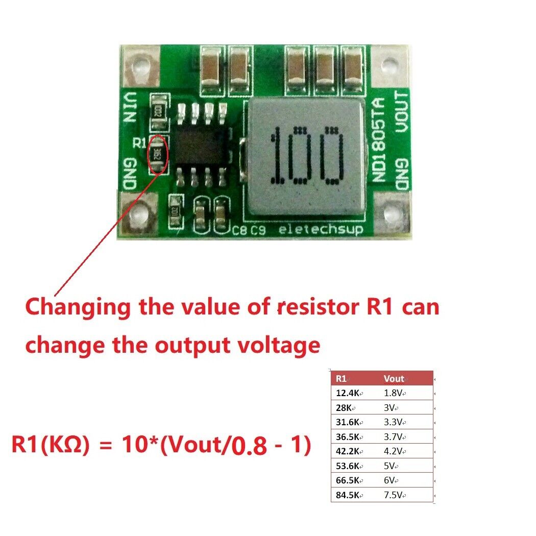 ND1805TA 5A DCDC Converter Step-Down Buck Module 4.5-18V to 3V 3.3V 3.7V 4.2V 5V 6V