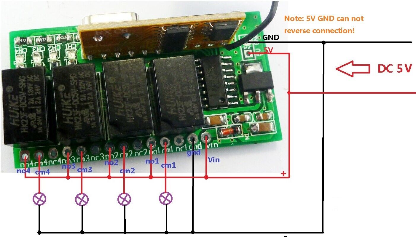 Mini DC 5V 12V 433M Wireless Controller RF Relay Switch for Arduno