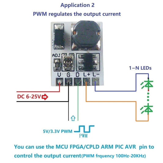 LD24AJTA 5000:1 Dimming DC 6-24V 22W Adjustable Constant Current Step-Down High Brightnes
