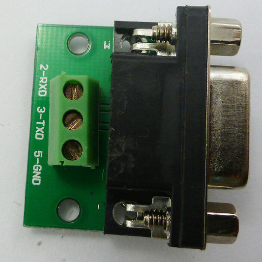 DB9 DE9 D-SUB Female Adapter 3 Pin Signals Terminal Breakout Board RS232 422 485