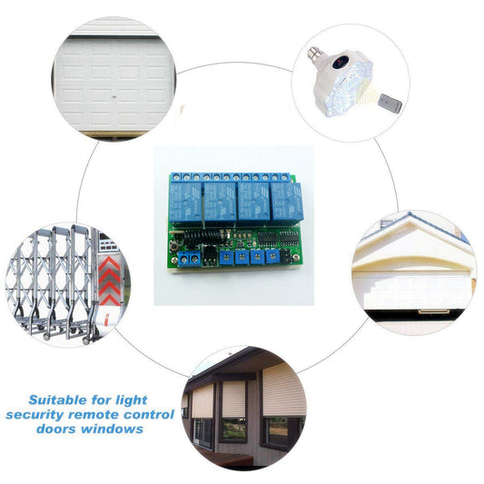 RF22A04 433M 1TX+ 2 RX ASK RF Wireless Adjustable Delay Time LED Bulb Motor Controller