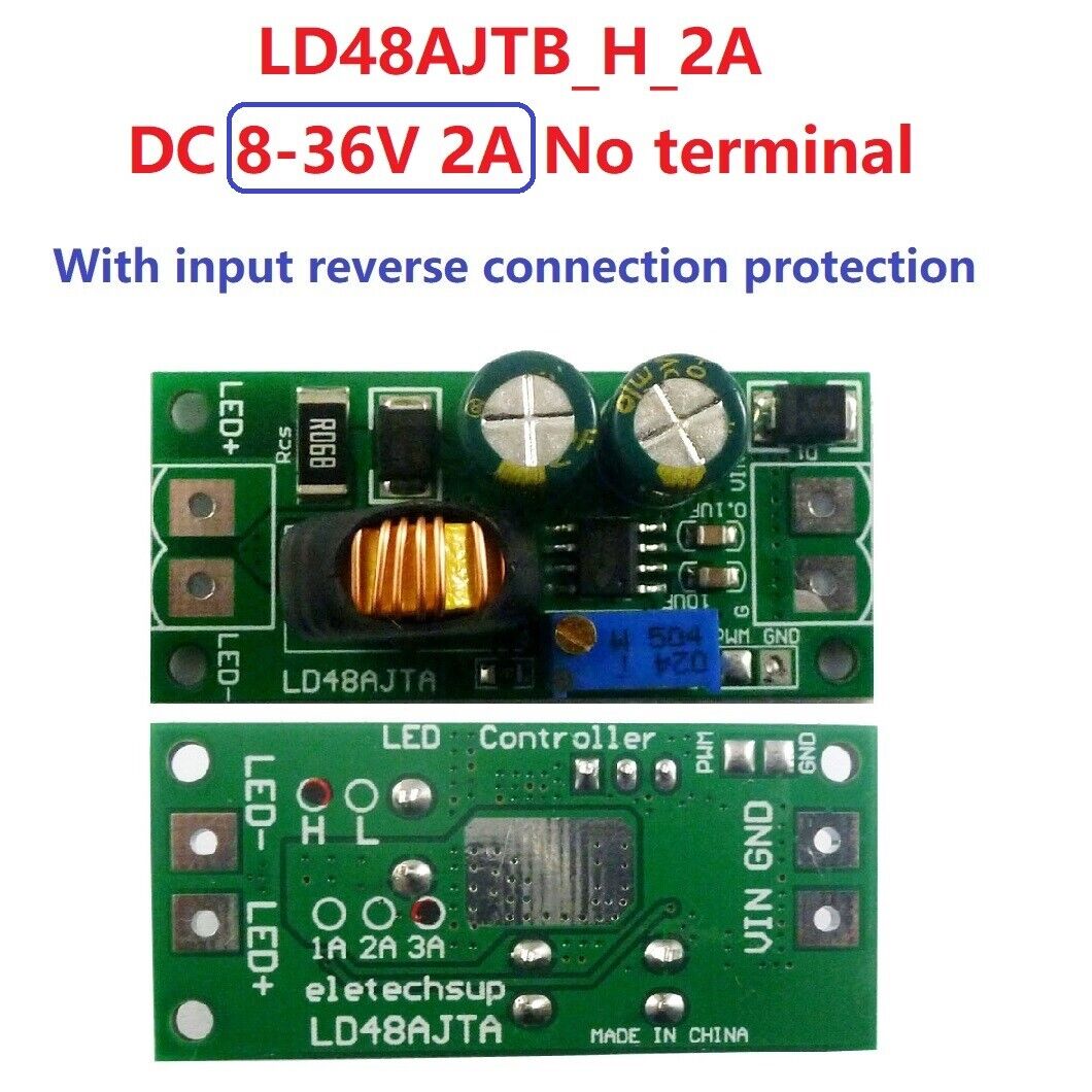72W 2A DC 8-36V Adjustable Constant Current High Brightness LED Driver PWM