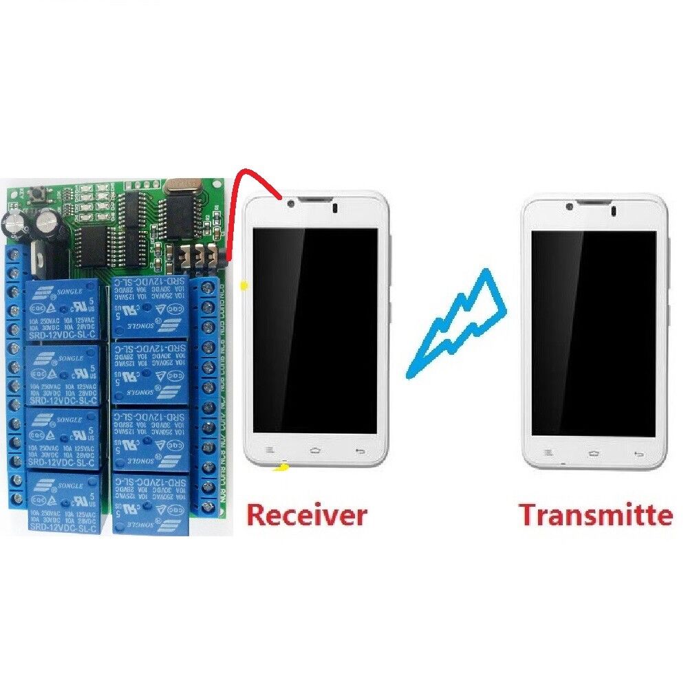AD22A08 12VDC 8ch MT8870 DTMF Tone Signal Decoder Relay Phone Remote Control Swi