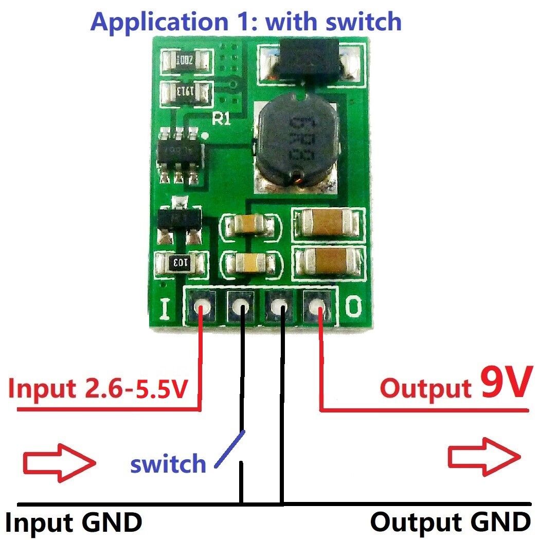 DDEN12MA with Enable ON/OFF DC-DC 3V 3.3V 3.7V 4.2V 5V to 5V 6V 9V 12V Step-up