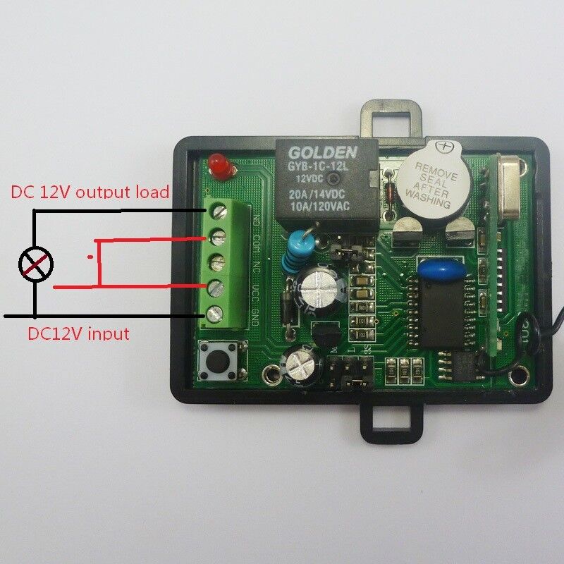 DC24V 1 Channel RF Wireless Remotes 433MHZ Rolling Code HCS301 Relay Receiver
