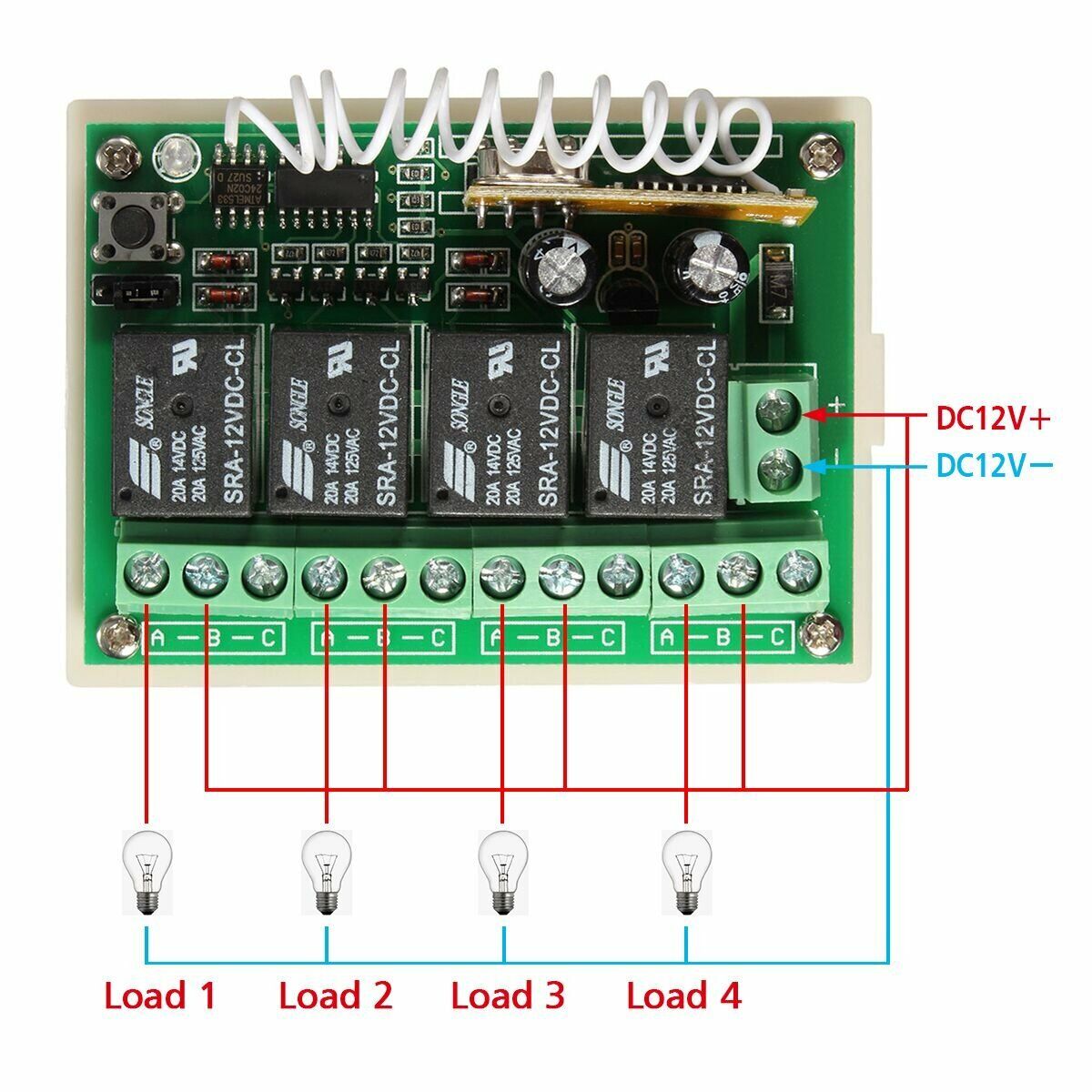 AK020 TB195 4 CH PT2262 Transmitter Control Relay Receiver Kits for Arduno MCU Relay Switch