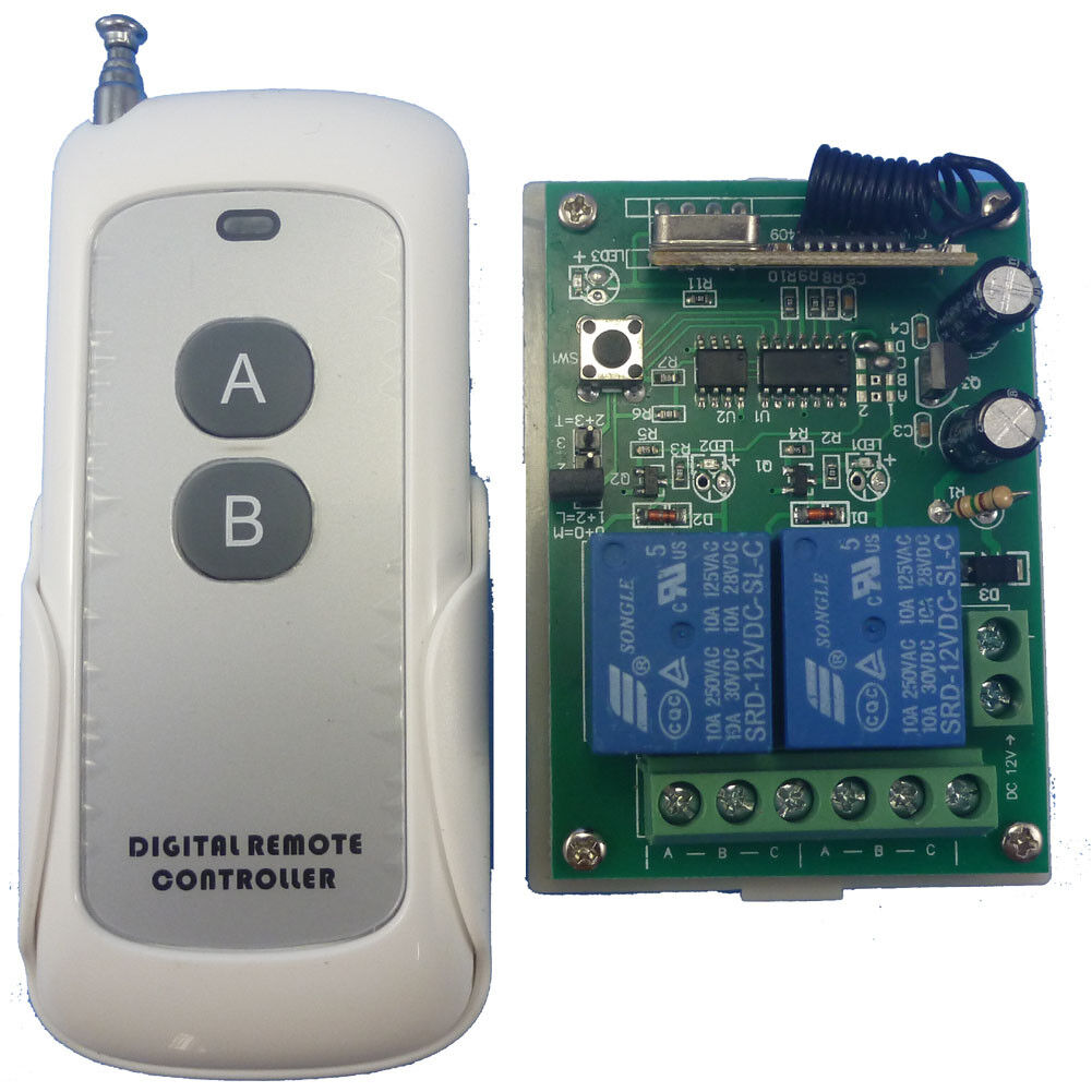 AK019 12V 2 Channels Wireless RF Remote Control Switch Relay Alarm FOB Key Remote