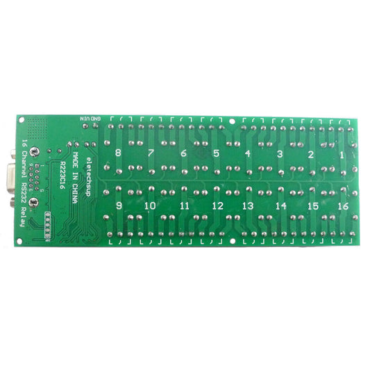 R223C16 16ch 12V RS232 Serial Port DB9 Relay Board UART LED Motor Smart Switch Module