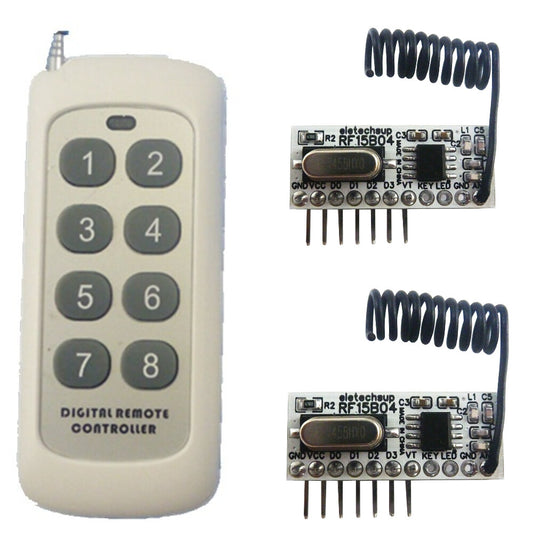 RF15B04 1 Buttons RF Wiress Control 2 Rooms 135uA Low Power -117dBm 4 Roads Decoder