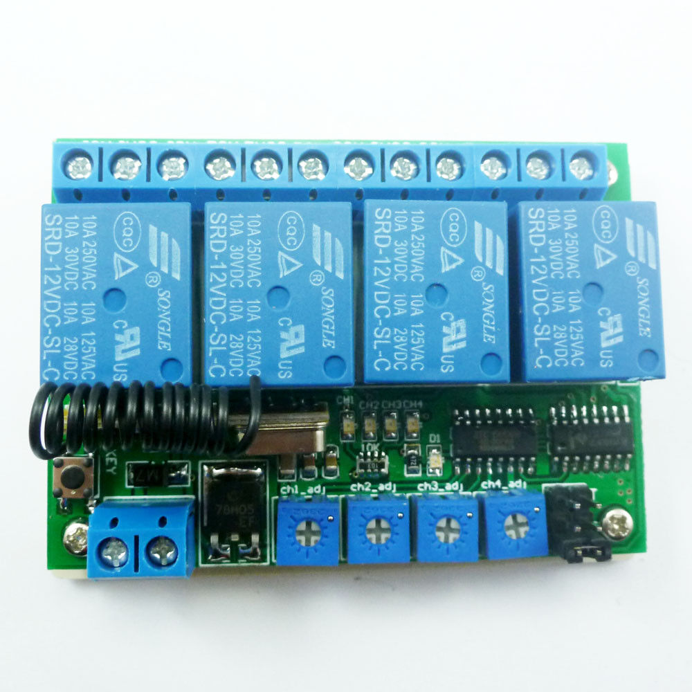 RF22B04 Multi-Function DC 12V 315MHz Delay Timer RF Wireless Relay Controller Switch