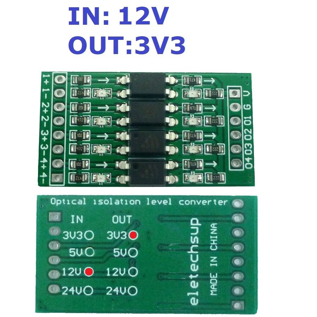 OP71A04 4 CH 12V to 3.3V Digital Logic Level Conversion Photoelectric Isolation