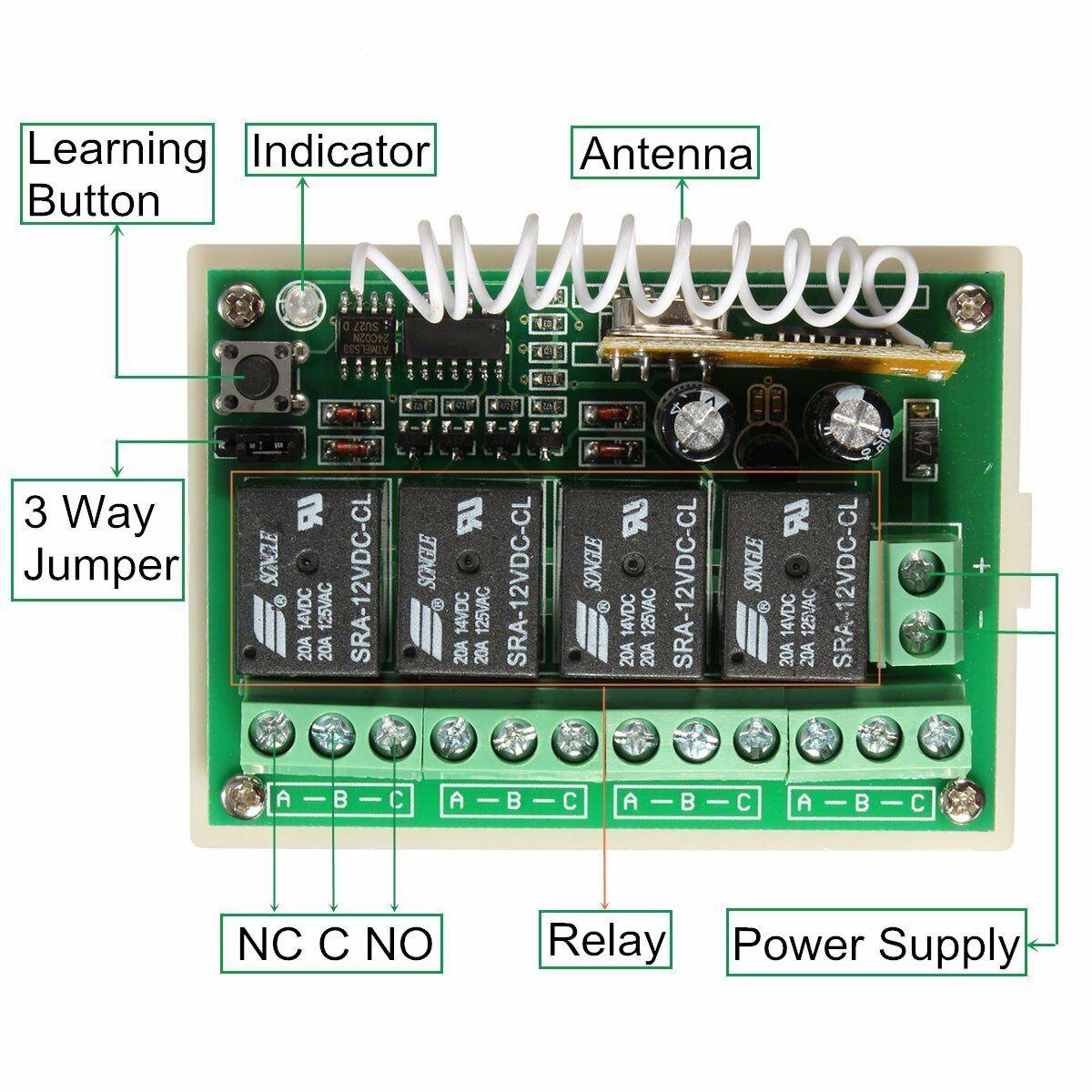 AK020 TB195 4 CH PT2262 Transmitter Control Relay Receiver Kits for Arduno MCU Relay Switch
