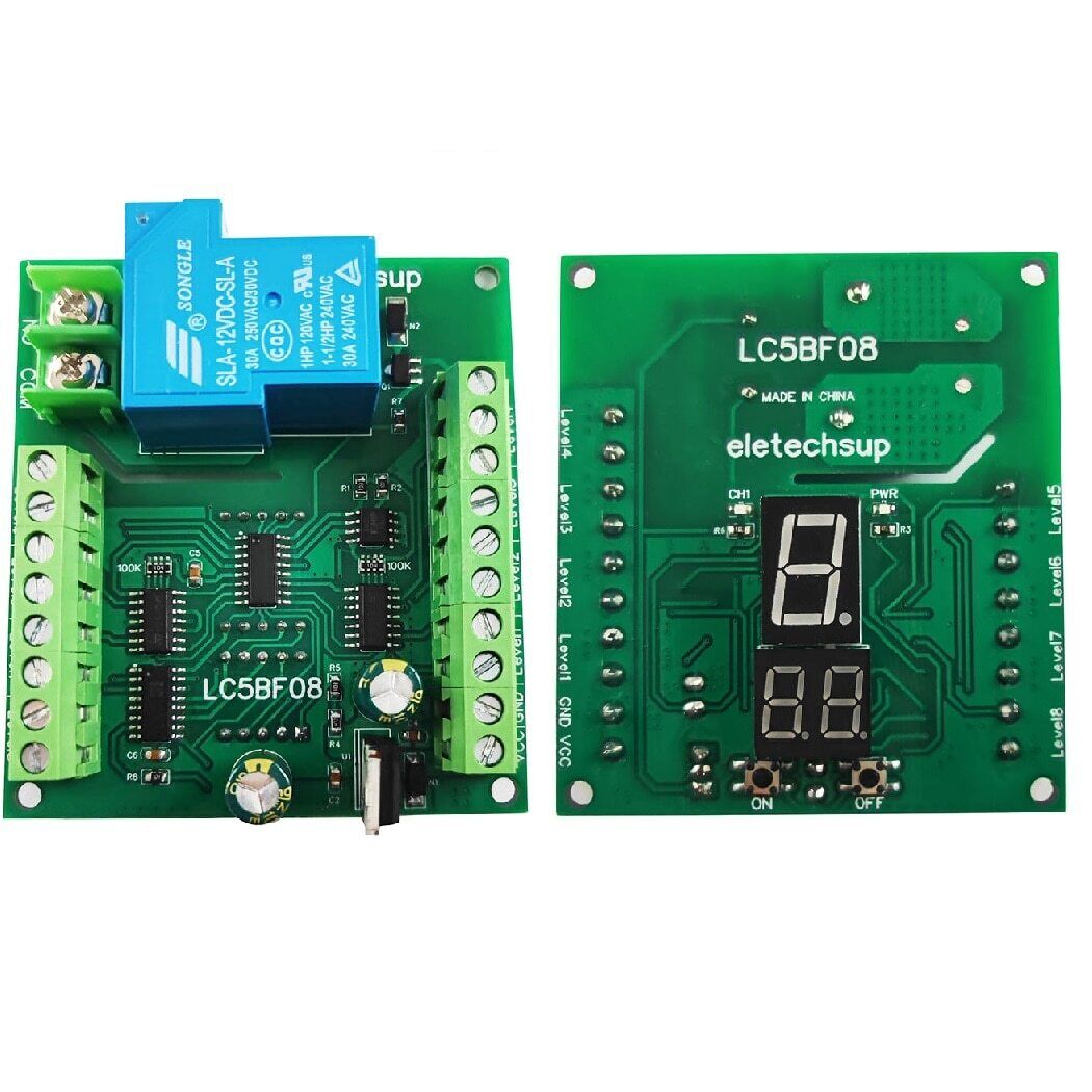 LC5BF08 DC 12V 8 Digital Water Level Indicator Liquid Sensor Automatic Water Supply