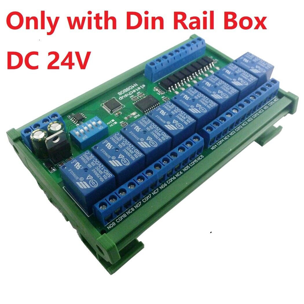 N4D8B08 DC 12V 24V 8I8O Multifunction Modbus RTU Relay Module Support 03 06 16 Function
