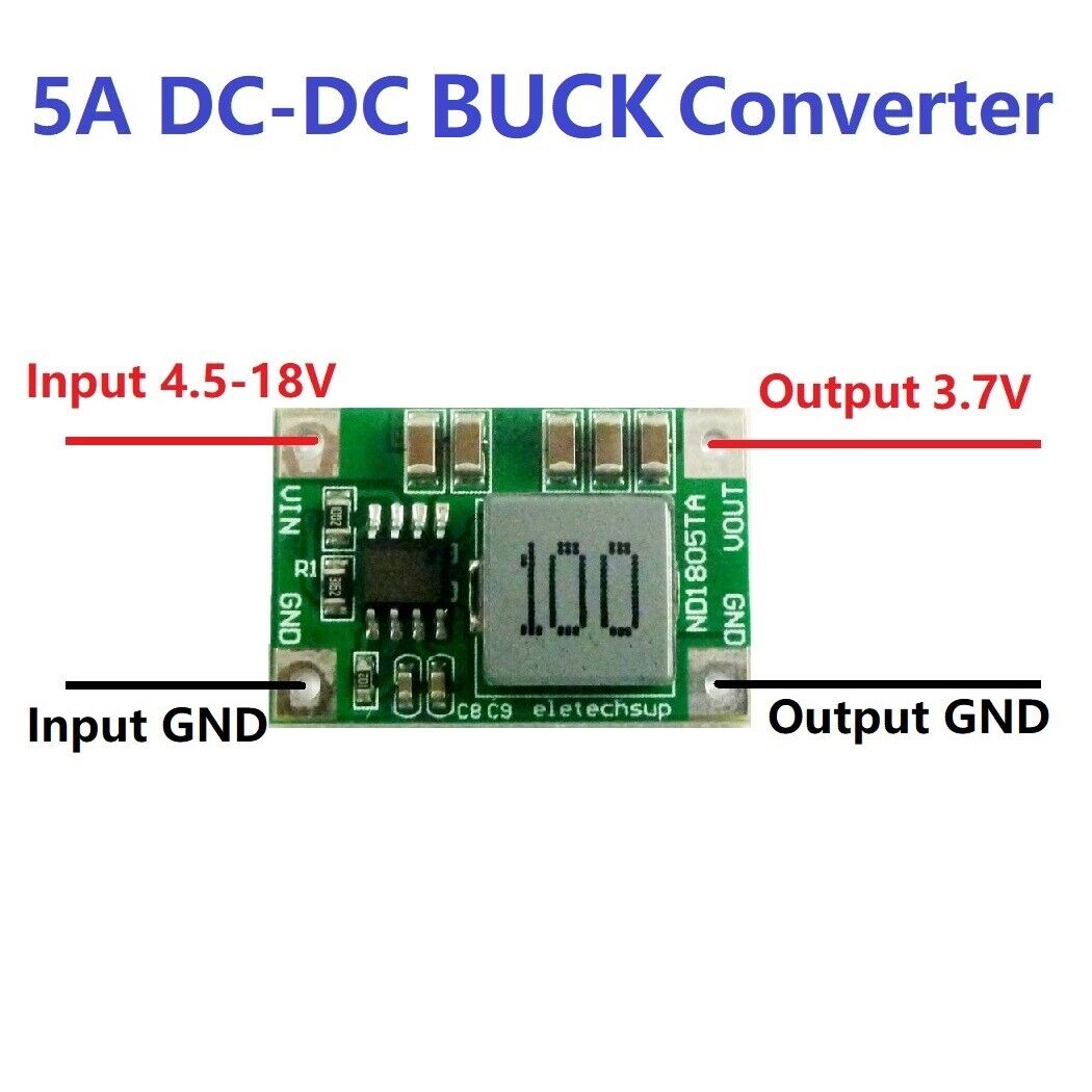 ND1805TA 10x 5A DCDC Converter Step-Down Buck Module 4.5-18V to 3V 3.3V 3.7V 4.2V 5V 6V