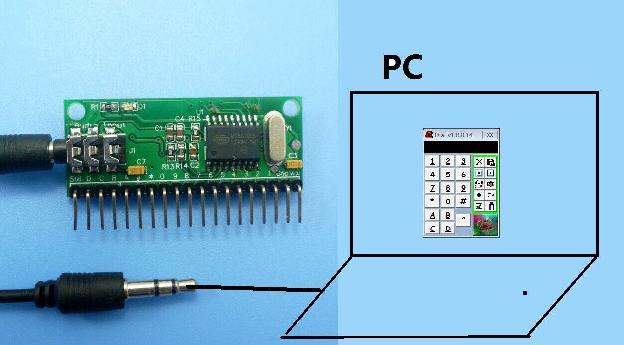 AE11A04 16 Channels Keypad DTMF Generator Module Audio Encoder Transmitter Decod
