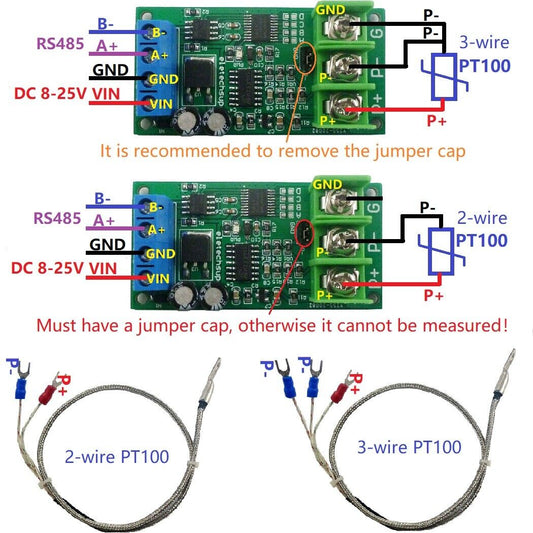 PTA9B01 -20-400 Celsius PT100 Thermocouple RS485 Modbus Rtu Temperature Detector Tester