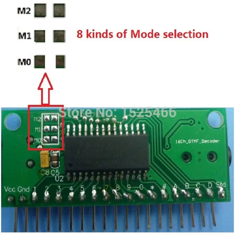 CE004 16 Channel DTMF MT8870 Audio Decoder Phone Voice Decoding Controller for Smart Home Automation Relay Module