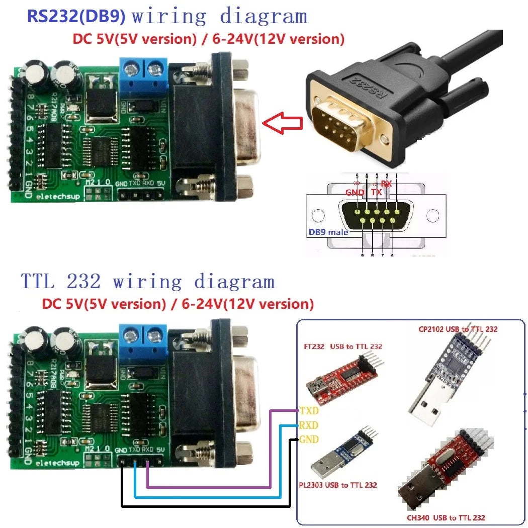 R217A08 5V 12V 24V 8ch RS232 IO Control Switch Relay PLC expansion board DB9 Serial port PC Com Module for Arduiuo MEGA NANO