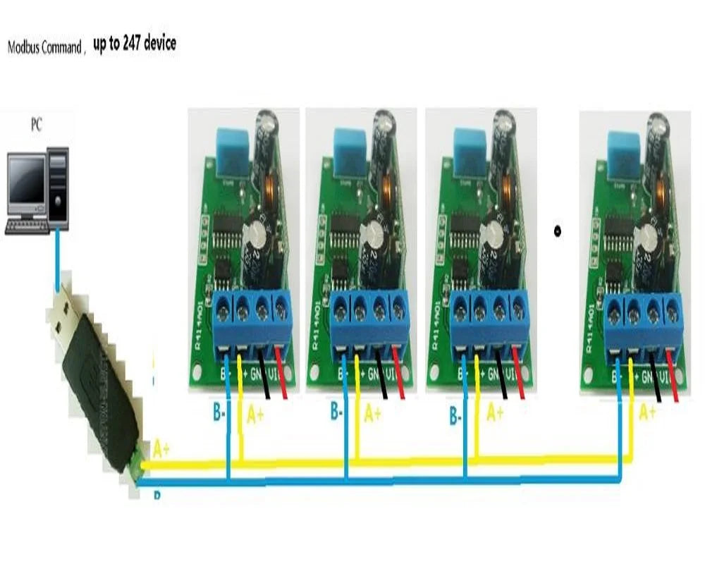 R414A01 DC 5V-23V RS485 Modbus Rtu Temperature & humidity sensor Remote acquisition monitor replace DHT11 DHT22 DS18B20 PT100