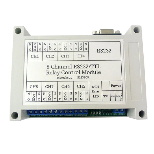 N223B08 8CH DC 12V RS232 Relay Module Serial port Remote Control Switch for PLC PLC IO expansion Board