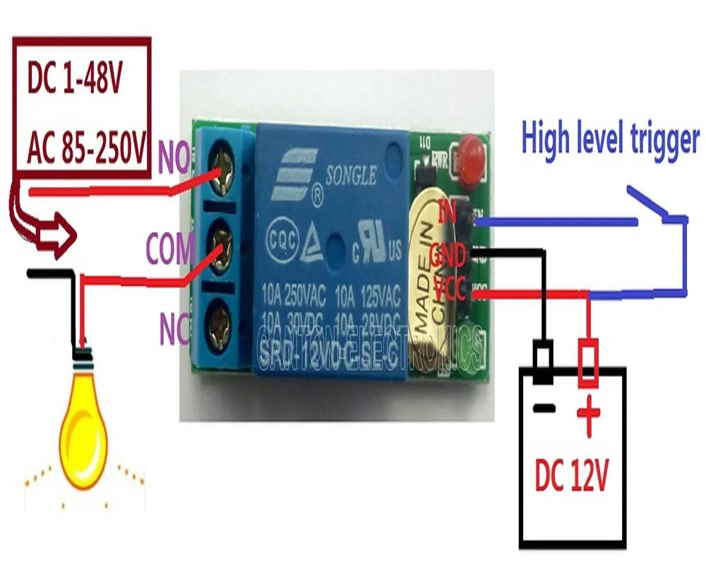 TB409 1 Channel DC 12V High level Relay Module for Touch Sensor Delay Switch