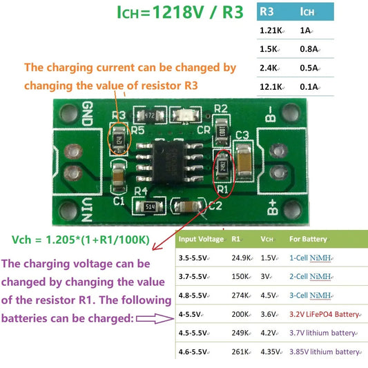 NIMHCRTA 1A NiMH Rechargeable Battery Multipurpose Charger 1.5V 3V 4.5V CC/CV Charging Module 1.2V 2.4V 3.6V batteries