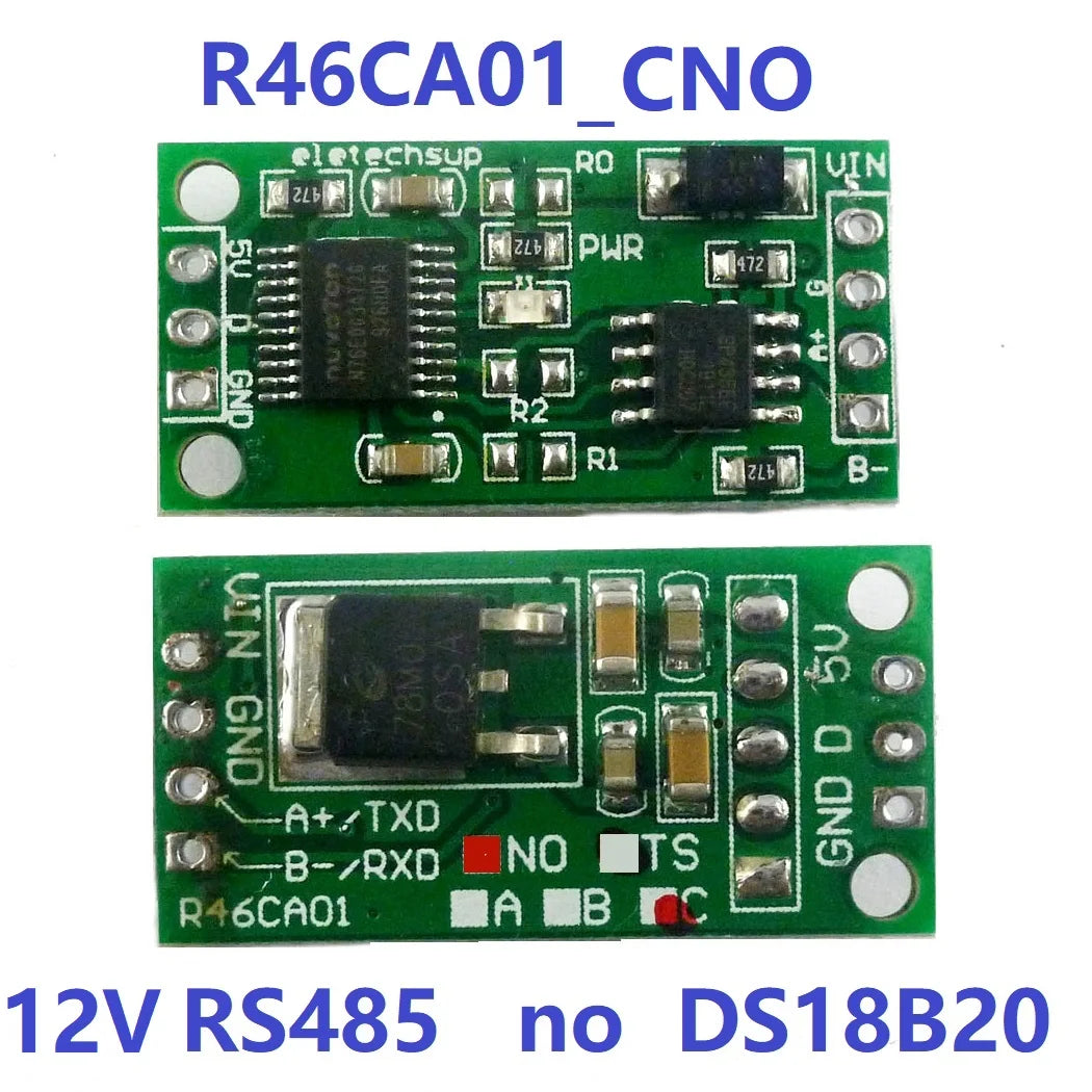R46CA01 DS18B20 RS485 RS232 TTL Com UART Temperature Acquisition Sensor Modbus RTU for Arduiuo PC PLC MCU