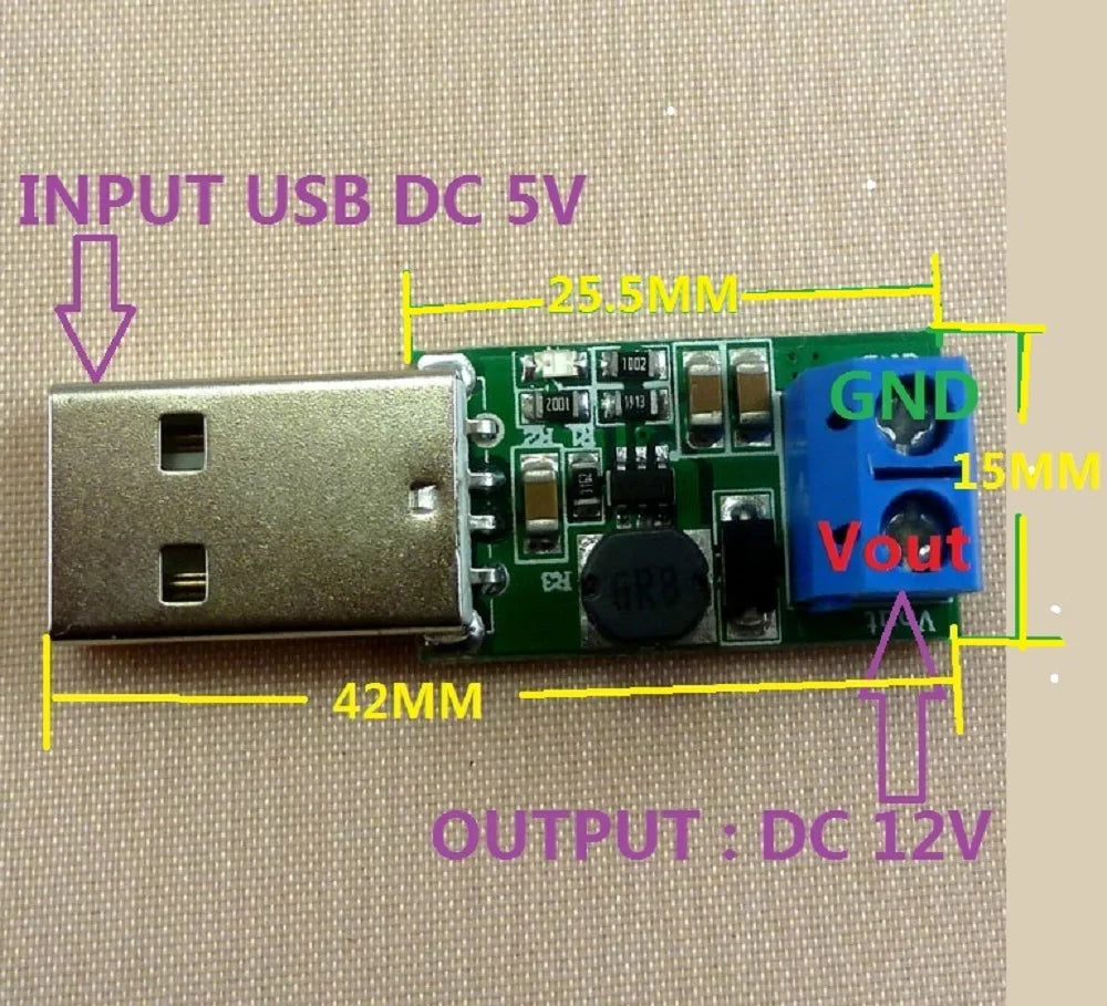 5W USB 5V to 12V DC DC Converter Step Up Boost Module for LED Moter Wireless controller Solar Charger