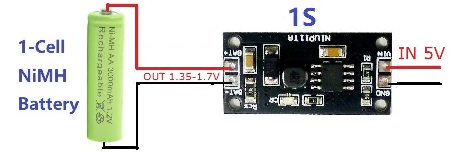 NIUP11TA 1-8s 1.2V-9.6V NiMH NiCd Rechargeable Battery Charger Charging Module Board Input DC 5V