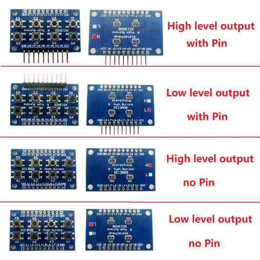 KC13A08 8-button Low High level Push Buttons module 8 Keyboard Keypad for Arduiuo DUE Breadboard Leonardo ZERO Tre Micro banana pi STM32