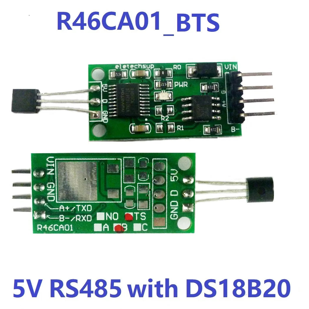 R46CA01 DS18B20 RS485 RS232 TTL Com UART Temperature Acquisition Sensor Modbus RTU for Arduiuo PC PLC MCU