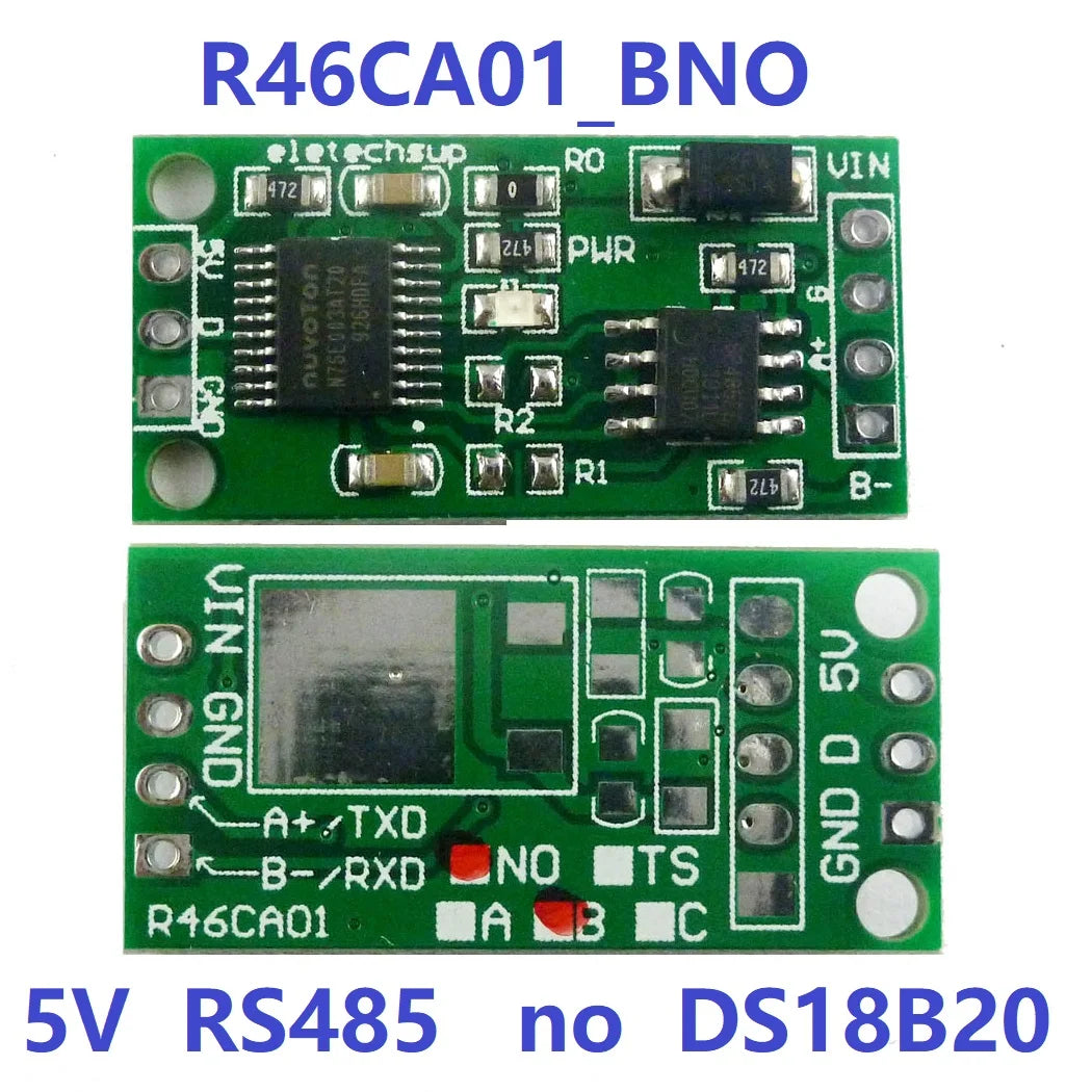 R46CA01 DS18B20 RS485 RS232 TTL Com UART Temperature Acquisition Sensor Modbus RTU for Arduiuo PC PLC MCU