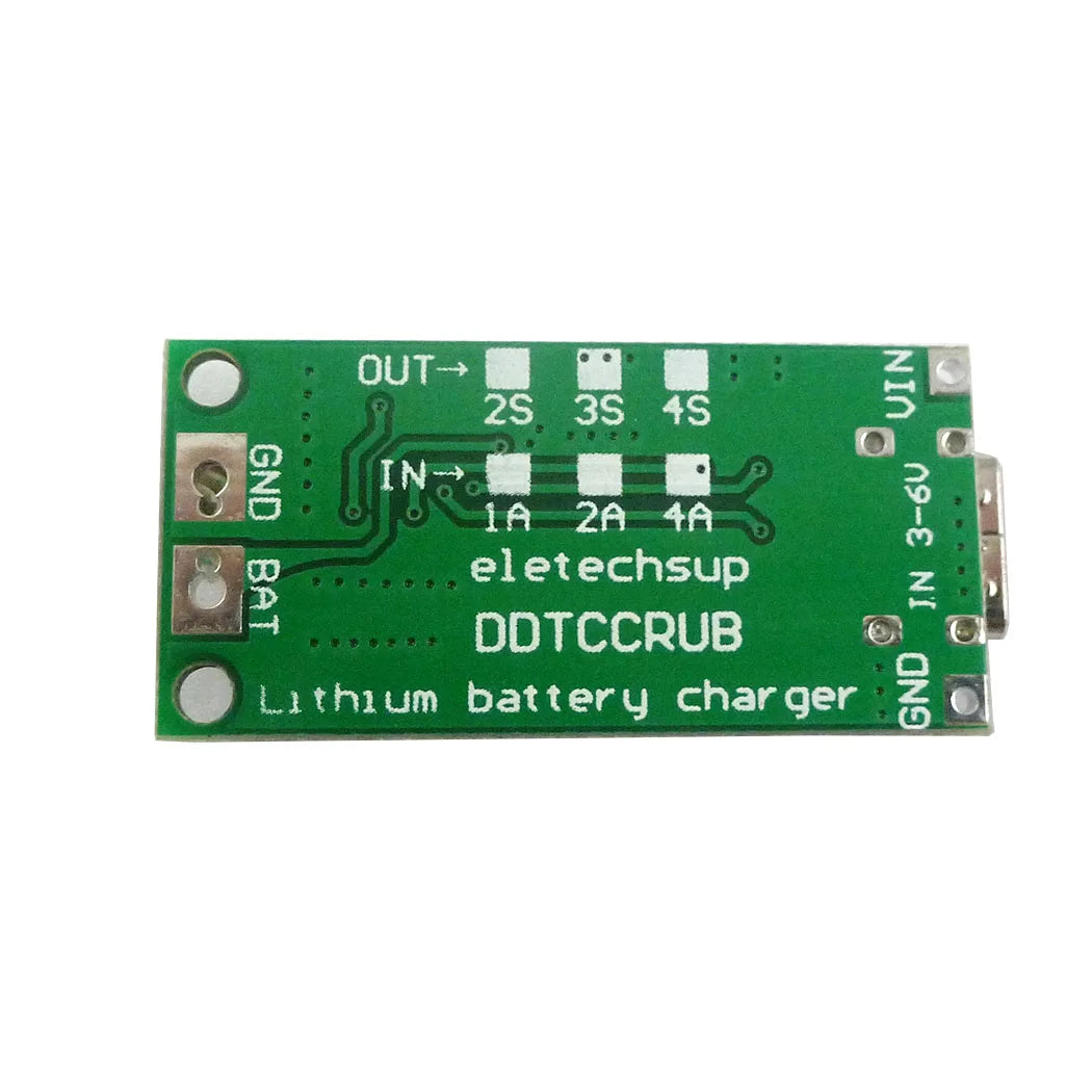 DDTCCRUB Multi-Cell 2S 3S 4S Type-C To 8.4V 12.6V 16.8V Step-Up Boost LiPo Polymer Li-Ion Charger 7.4V 11.1V 14.8V 18650 Lithium Battery