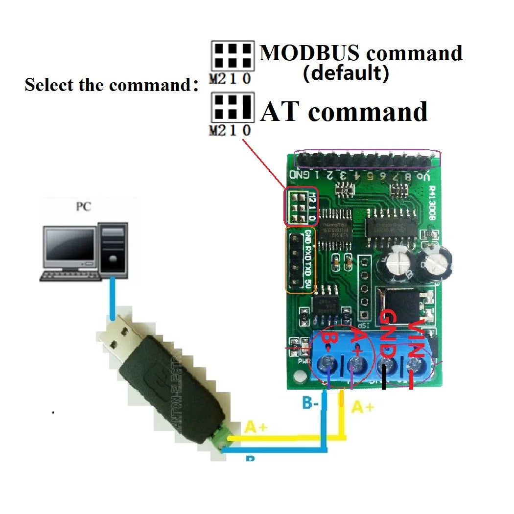 R413D08 8CH DC 5V 12V 24V RS485 RS232 (TTL) Modbus RTU Control Module UART for Relay Switch Board PLC