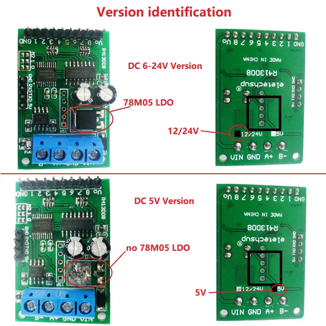 R413D08 8CH DC 5V 12V 24V RS485 RS232 (TTL) Modbus RTU Control Module UART for Relay Switch Board PLC