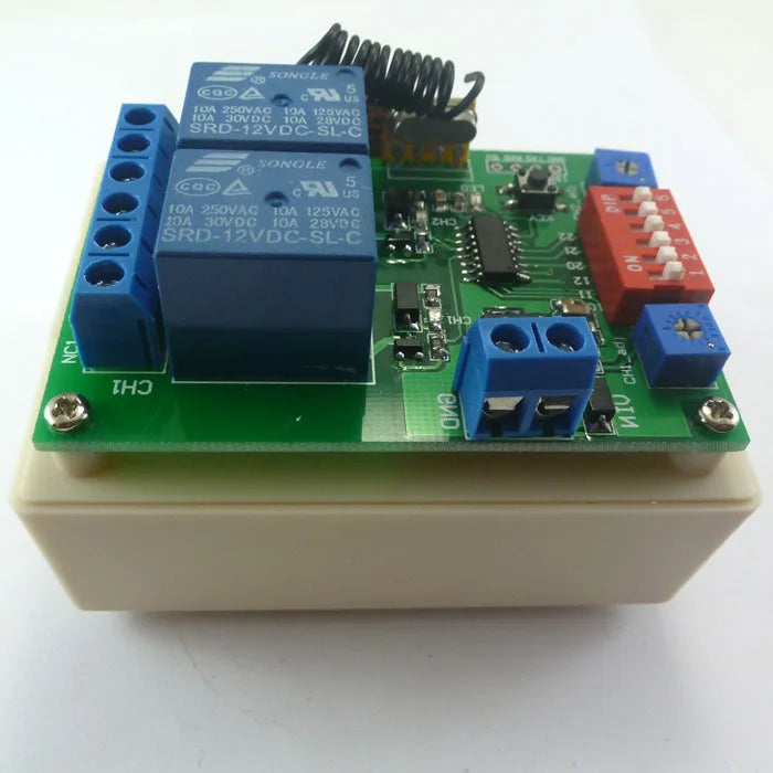 CE029A 433M DC 12V 2 Channel Multifunction Wireless Controller Timer Delay Relay Learning code for EV1527 PT2262 ASK OOK Remote control