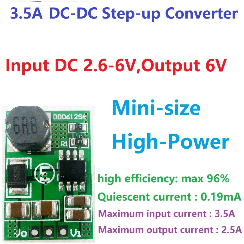 DD0612SA 15W 2.6-5V TO 6V DC-DC Step-up Boost Converter Voltage Regulated Power Supply Module Board